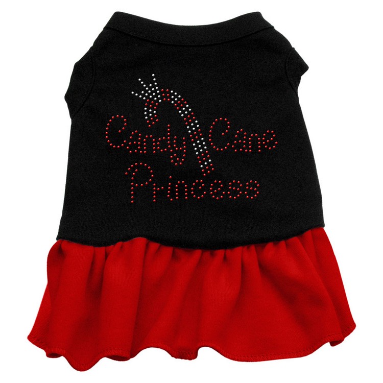 Candy Cane Princess Rhinestone Dress Black with Red XXL